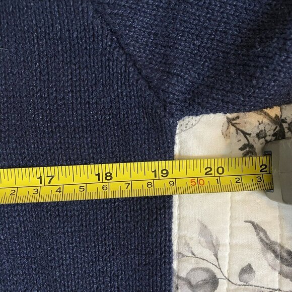 Vintage Quacker Factory Cat Holiday Christmas Light Sweater Cardigan Blue Medium - Picture 7 of 12